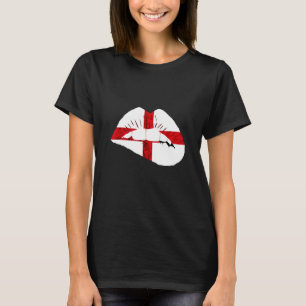 Camiseta Bandeira inglesa da Inglaterra Lábios Cruz de São