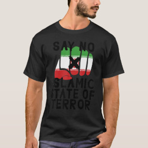 Camiseta Bandeira iraniana DIGA NÃO À REPÚBLICA ISLÂMICA Pr