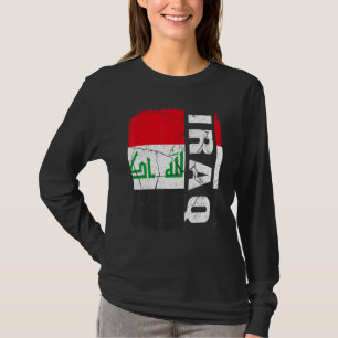 Camiseta Bandeira Iraquiana Vintage Orgulho Iraquiano Raíze