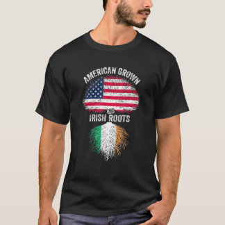 Camiseta Bandeira Irlandesa Americana Cultivou Ruas Raízes.