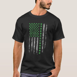 Camiseta Bandeira Irlandesa Americana - Dia de São Patríc
