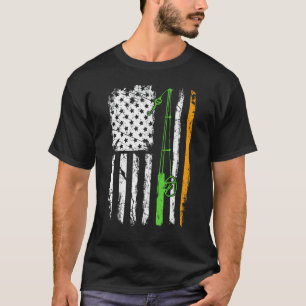 Camiseta Bandeira Irlandesa Americana Retro Caça ao Trevo d