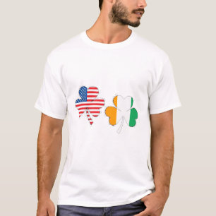 Camiseta Bandeira Irlandesa Americana Trevo EUA Irlanda St