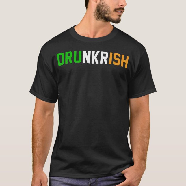 Camiseta bandeira irlandesa da drunkrish (Frente)