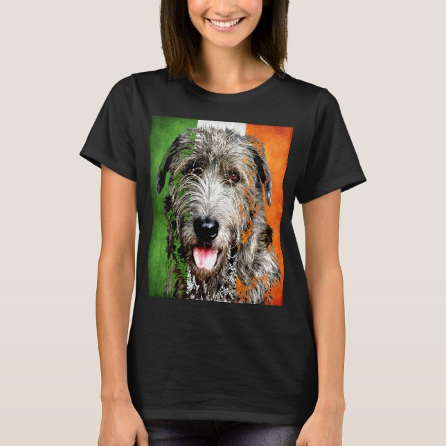 Camiseta Bandeira irlandesa do Wolfhound Erin go Bragh T-Sh (Frente)