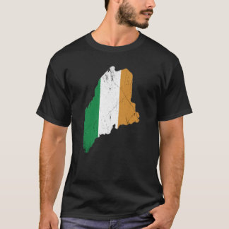 Camiseta Bandeira irlandesa sobre Maine