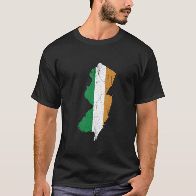 Camiseta Bandeira irlandesa sobre New-jersey (Frente)