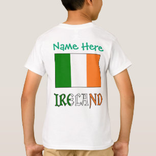 Camiseta Bandeira Irlandesa Verde Personalização Infantil