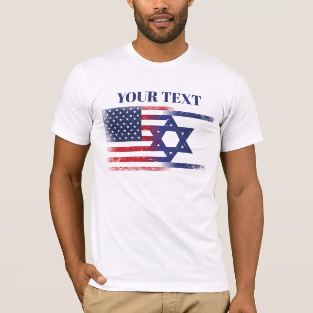Camiseta Bandeira Israel América (Frente)