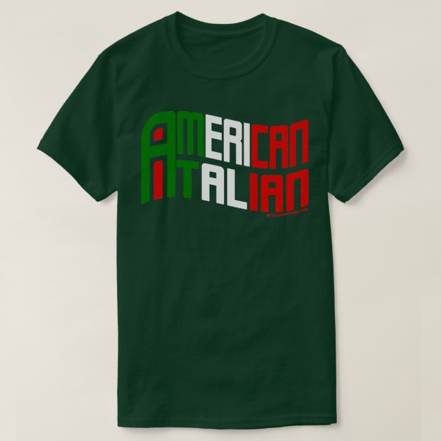 Camiseta Bandeira Italiana Americana (Frente do Design)