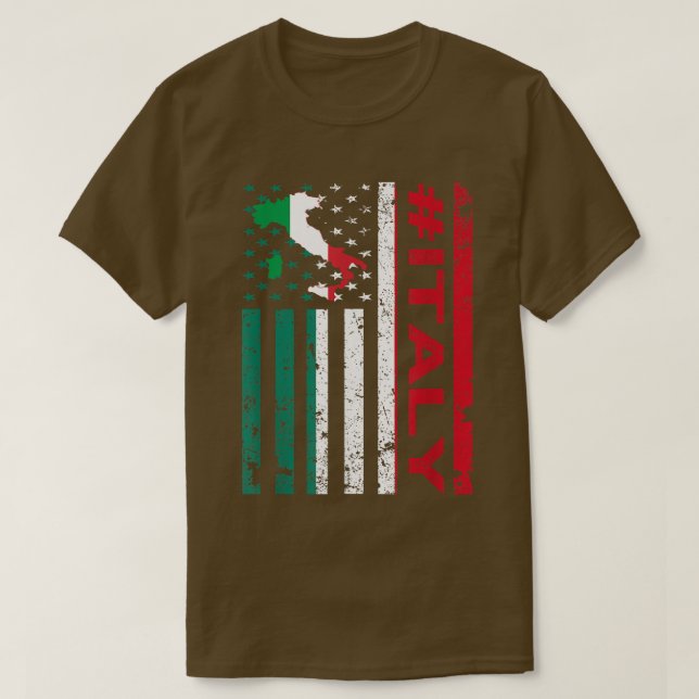 Camiseta Bandeira italiana americana Orgulho EUA (Frente do Design)