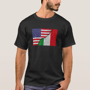 Camiseta Bandeira Italiana Americana Para Metade Da América