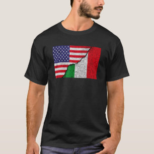 Camiseta Bandeira Italiana Americana Para Metade Da América