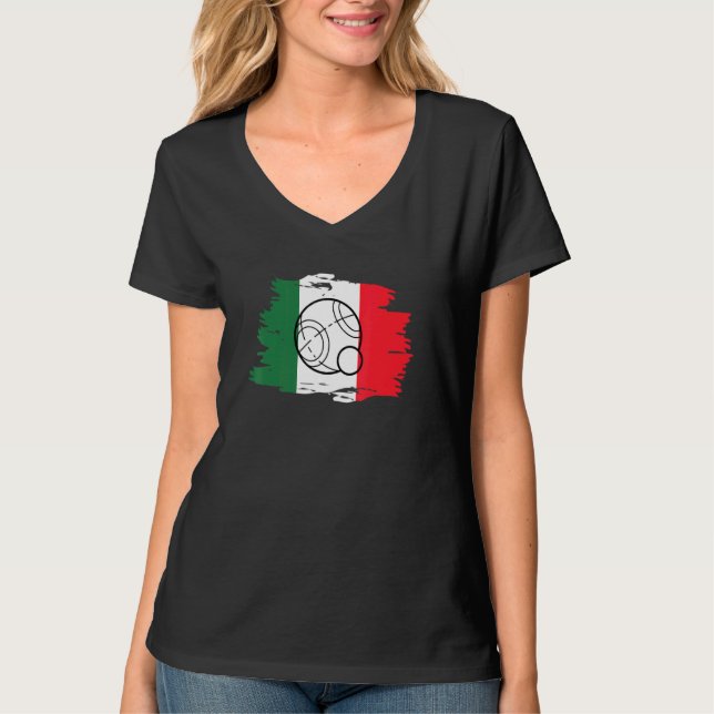Camiseta Bandeira italiana Bocce Ball Design Bocce Ball Tou (Frente)