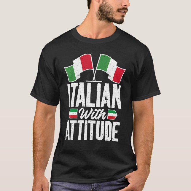 Camiseta Bandeira Italiana Com Atitude Italiana (Frente)