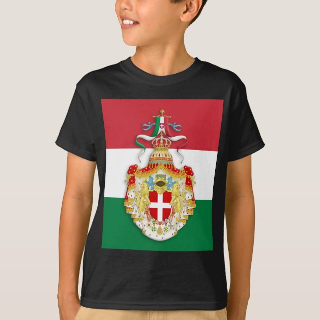 Camiseta Bandeira italiana com insígnia do Reino de Itália (Frente)
