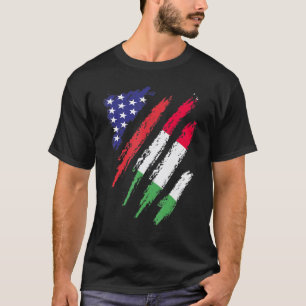 Camiseta Bandeira Italiana Cultivada nos EUA Monumento Patr