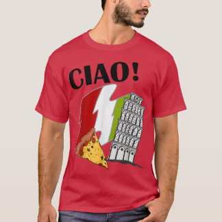 Camiseta Bandeira italiana de Pisa Torre de Manchas Boa