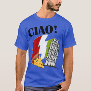 Camiseta Bandeira italiana de Pisa Torre de Manchas Boa