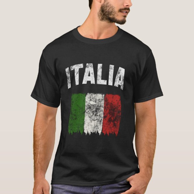 Camiseta Bandeira Italiana Distorcida da Itália (Frente)