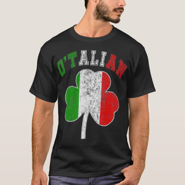 Camiseta Bandeira italiana do Dia de São Patrício italiano (Frente)