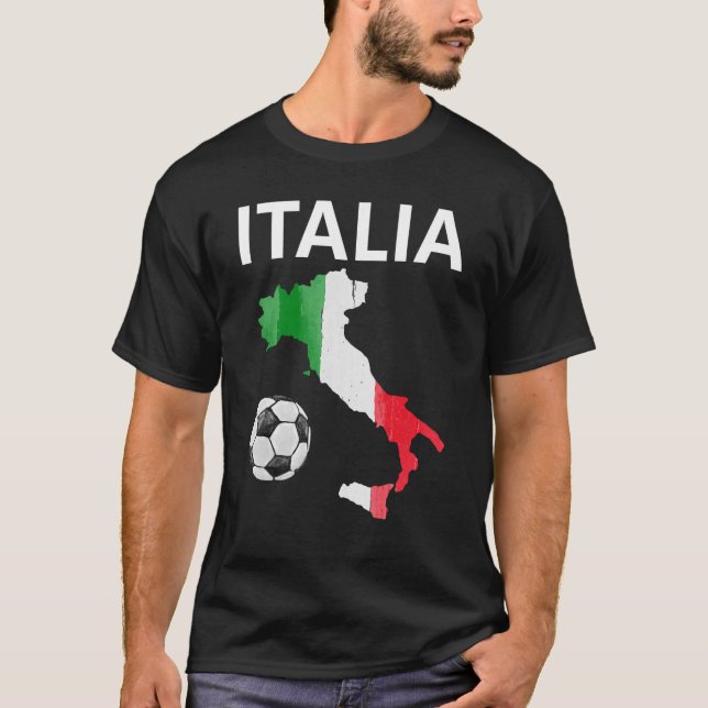 Camiseta Bandeira Italiana Mapa do Futebol Italia Esporte (Frente)