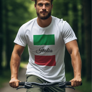 Camiseta Bandeira italiana - Vertical com Itália no Centro