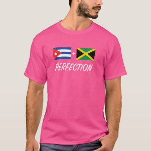Camiseta Bandeira jamaicana cubana Cuba Jamaica Mix Heritag