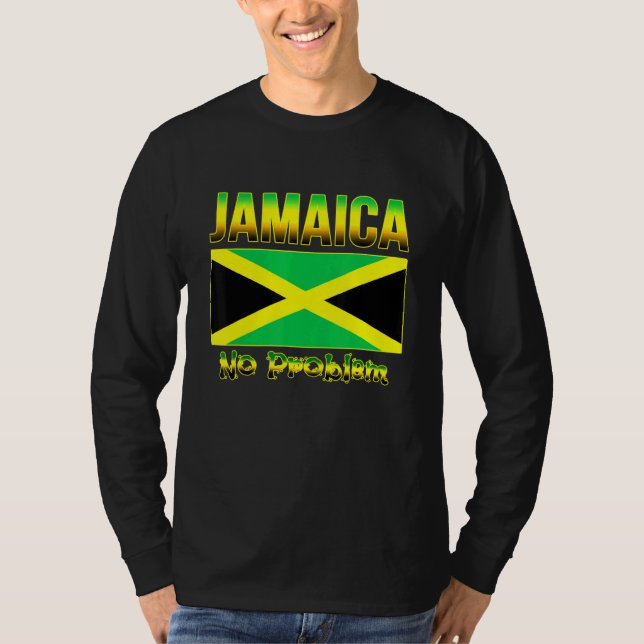 Camiseta Bandeira jamaicana da Ilha Caribe Jamaica Não Prov (Frente)