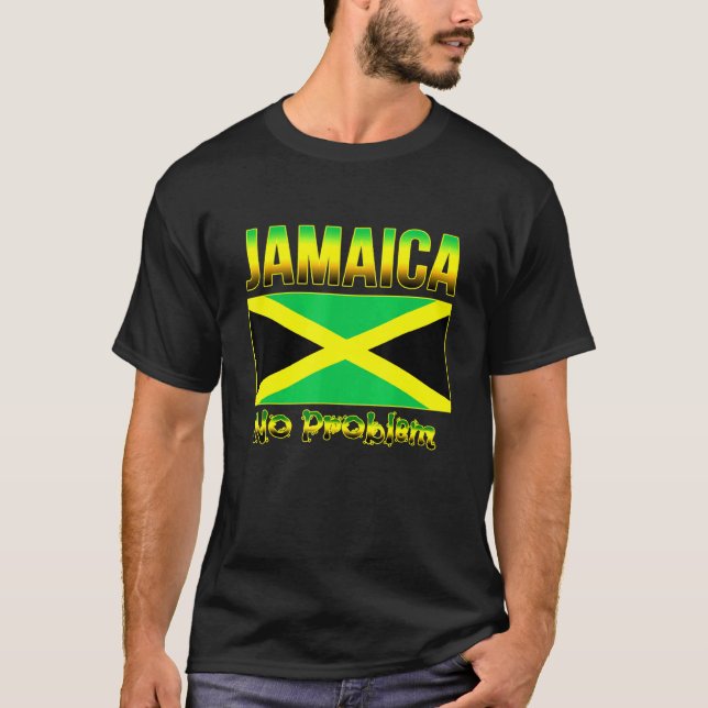Camiseta Bandeira jamaicana da Ilha Caribe Jamaica Não Prov (Frente)