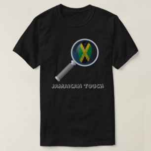 Camiseta Bandeira jamaicana da impressão digital do toque