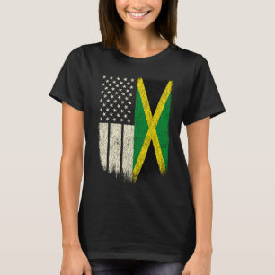 Camiseta Bandeira jamaicana e americana Patrimônio Jamaica