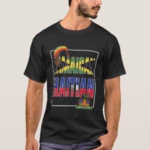 Camiseta Bandeira jamaicana haitiana jamaicana trava meio j