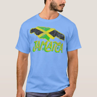 Camiseta bandeira jamaicana Mapa jamaicano bandeira jamaica