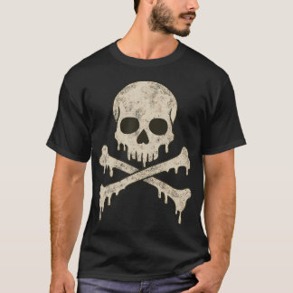 Camiseta Bandeira Jolly Roger de Caveira com Ossos Cruzados