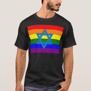 Camiseta Bandeira judaica do orgulho gay