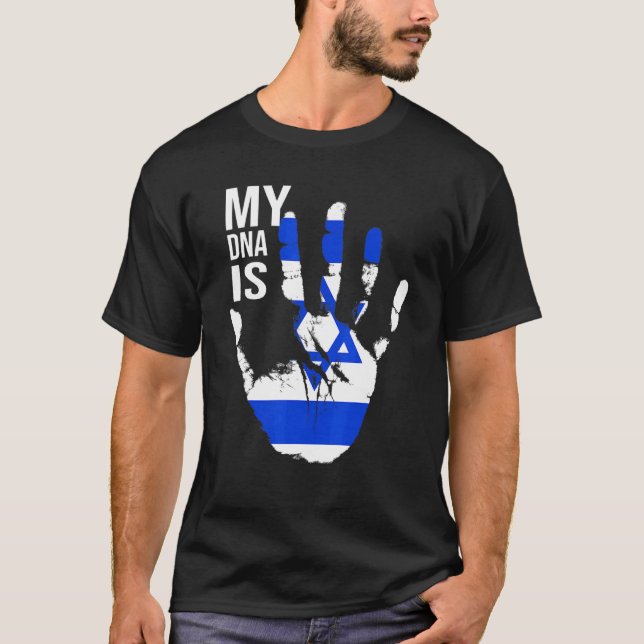 Camiseta Bandeira Judaica Israel Bandeira Meu Dna É Judeu O (Frente)