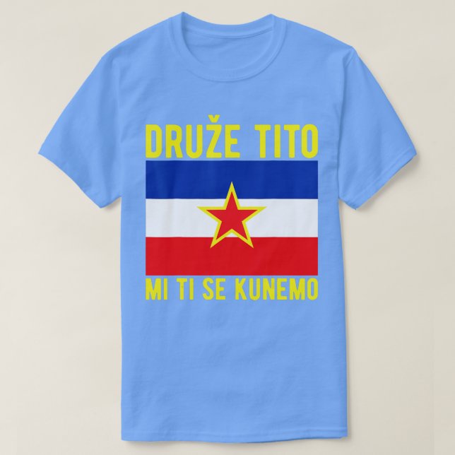 Camiseta bandeira jugoslava dos Balcãs SFRY Josip Broz Tito (Frente do Design)