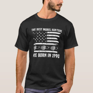 Camiseta Bandeira legal americana Morel Mushroom Caça 1990