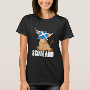 Camiseta Bandeira legal da Escócia Vaca das Terras Altas da