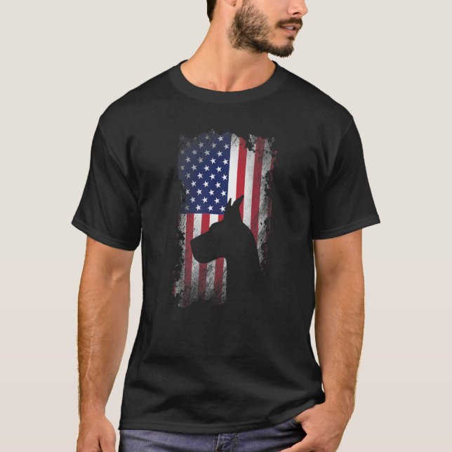 Camiseta Bandeira Legal Dane Americana Patriótica (Frente)