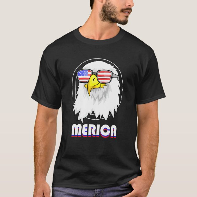 Camiseta Bandeira legal Dos Eua Óculos Solares 4 De Julho M (Frente)