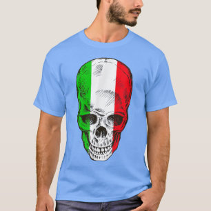 Camiseta Bandeira legal Itália com Cópia do T-Shirt Caveira
