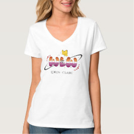 Camiseta Bandeira Lesbiana do Pôr do Sol WLW Borboleta