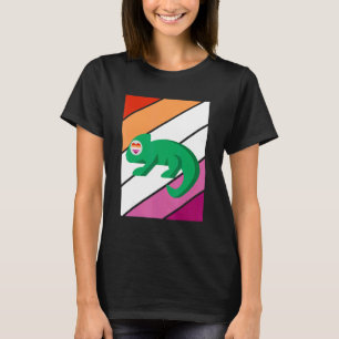 Camiseta Bandeira Lésbica Orgulho Camaleão Aliado Orgulhoso