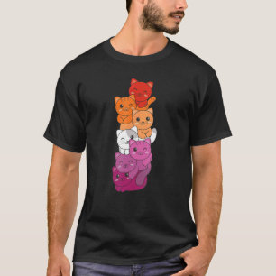Camiseta Bandeira Lésbica Orgulho Gay LGBTQ Gatos Fofos Gat