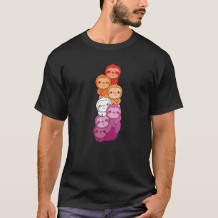 Camiseta Bandeira Lésbica Pilha Orgulho Lgbtq Preguiças Fof