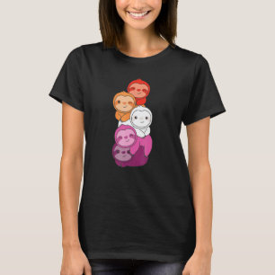 Camiseta Bandeira Lésbica Pilha Orgulho Lgbtq Preguiças Fof