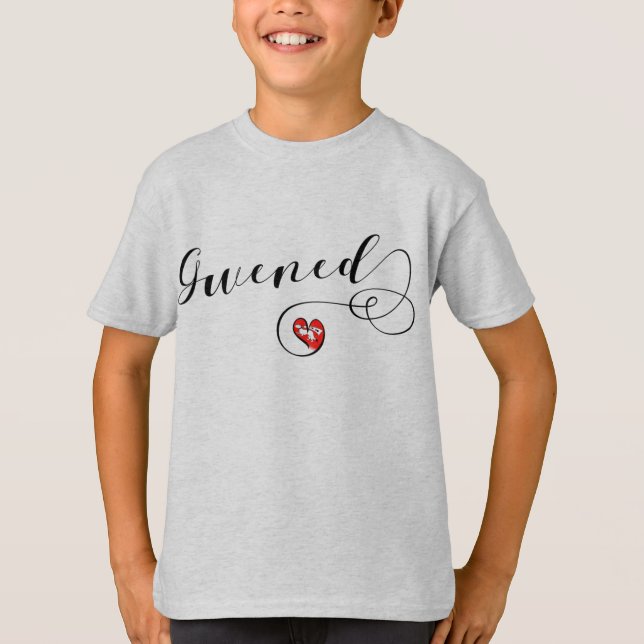 Camiseta Bandeira levantada em coração, Vannes, bretão, Bre (Frente)