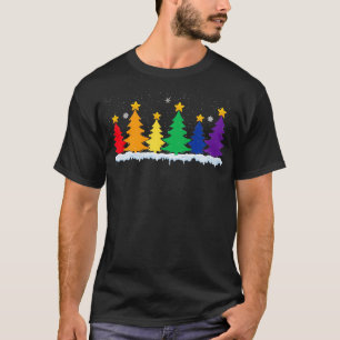 Camiseta Bandeira LGBT 702p Árvore de Natal Merry Xmas Gay